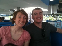Me and my brother. On the people mover at Magic Kingdom. Never a dull moment with this dude!