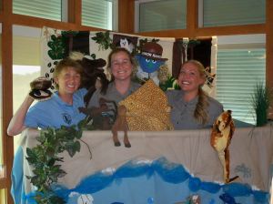 Best summer friends, aka "bros," Erin and Caiti and I with a brilliant performance of a puppet show! 